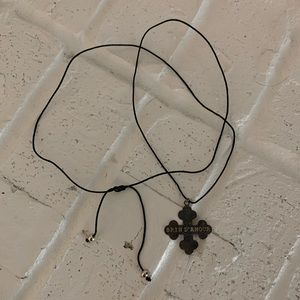 Silver Pendant Cord Necklace